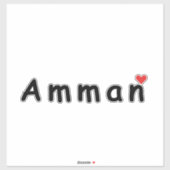 Sticker J'aime Amman (Feuille)