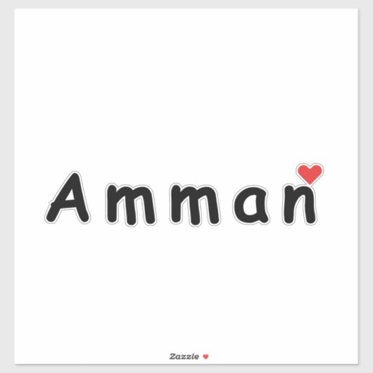 Sticker J'aime Amman (Feuille)