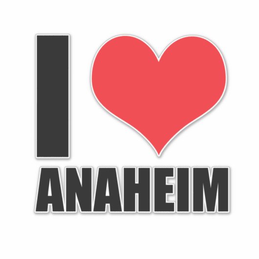 Sticker J'aime Anaheim (Devant)