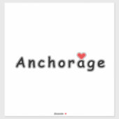 Sticker J'aime Anchorage (Feuille)