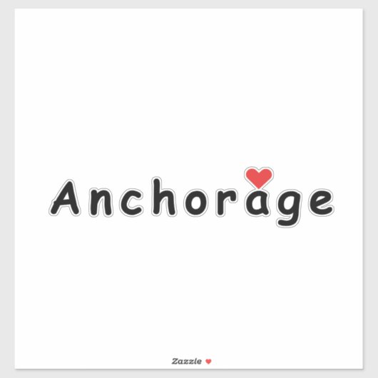 Sticker J'aime Anchorage (Feuille)