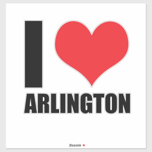 Sticker J'aime Arlington (Feuille)
