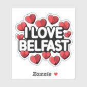 Sticker J'aime Belfast (Feuille)