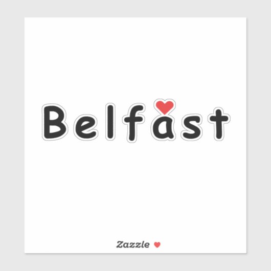 Sticker J'aime Belfast (Feuille)