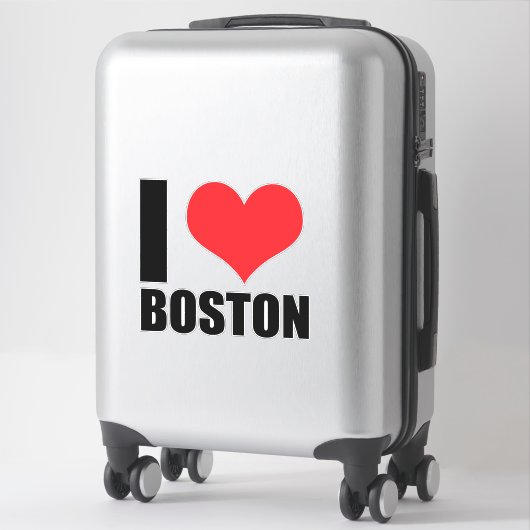 Sticker J'aime Boston (Sur valise)