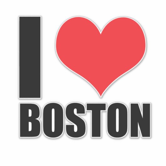 Sticker J'aime Boston (Devant)