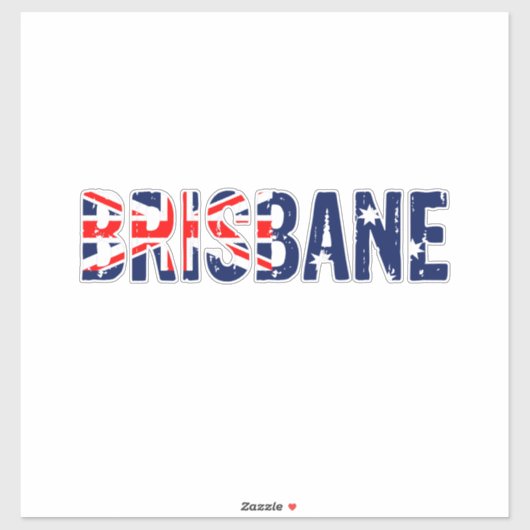 Sticker J'aime Brisbane (Feuille)