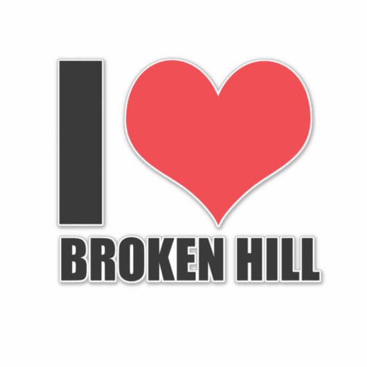Sticker J'aime Broken Hill (Devant)