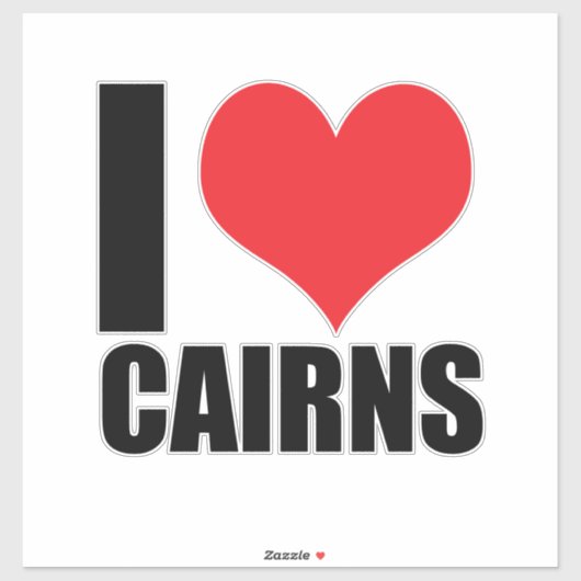 Sticker J'aime Cairns (Feuille)