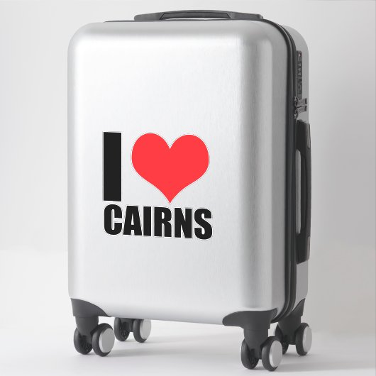 Sticker J'aime Cairns (Sur valise)