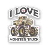 Sticker J'aime Camion Monster (Recto)