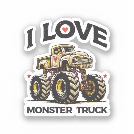 Sticker J'aime Camion Monster (Recto)