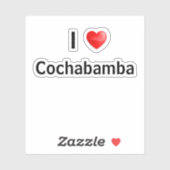 Sticker J'aime Cochabamba (Feuille)