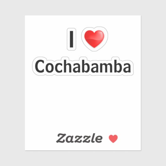 Sticker J'aime Cochabamba (Feuille)
