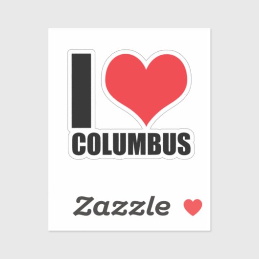 Sticker J'aime Columbus (Feuille)