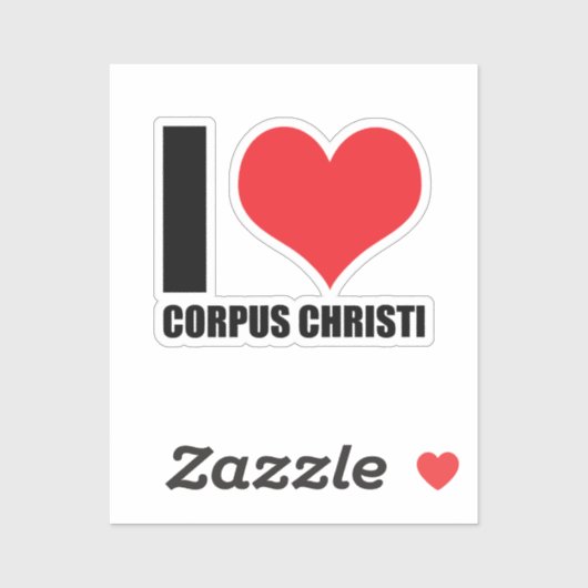 Sticker J'aime Corpus Christi (Feuille)