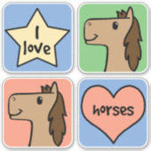 Sticker J'aime des chevaux (Devant)