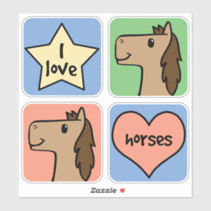 Sticker J'aime des chevaux