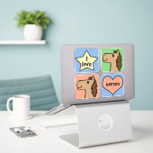 Sticker J'aime des chevaux (Ordinateur portable sur le bureau)