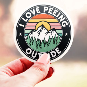 Sticker J'aime faire pipi dehors Nature Amoureux Vinyle