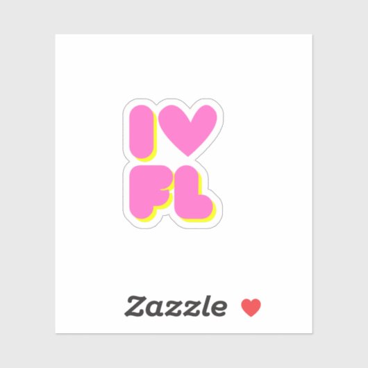 Sticker J'aime Floride (Feuille)