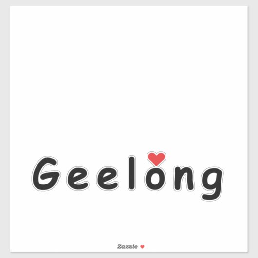 Sticker J'aime Geelong Australie (Feuille)