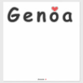 Sticker J'aime Gênes (Feuille)