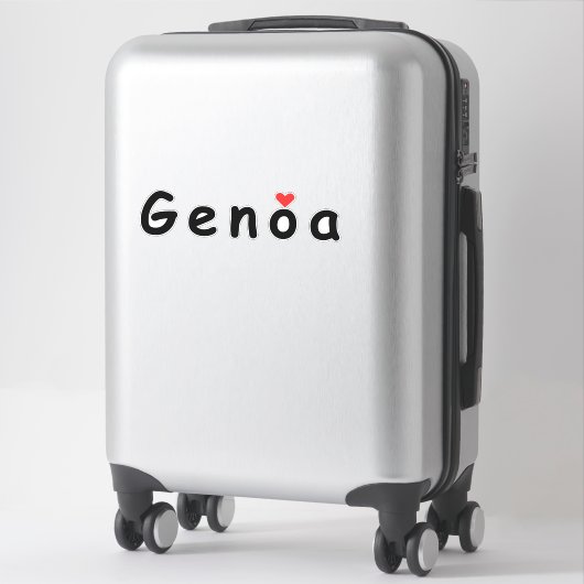 Sticker J'aime Gênes (Sur valise)
