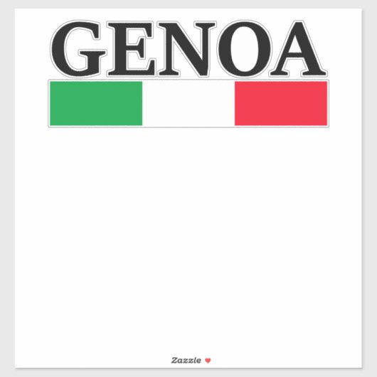 Sticker J'aime Gênes (Feuille)