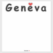 Sticker J'aime Genève (Feuille)