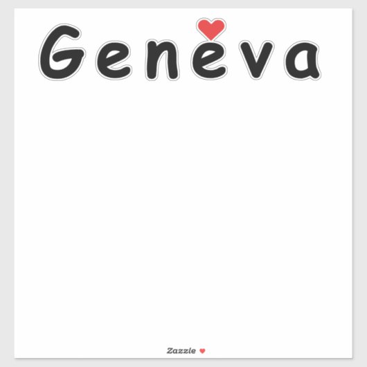 Sticker J'aime Genève (Feuille)