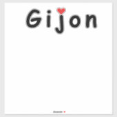 Sticker J'aime Gijon (Feuille)