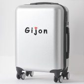 Sticker J'aime Gijon (Sur valise)