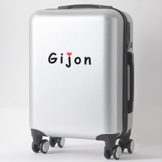Sticker J'aime Gijon (Sur valise)