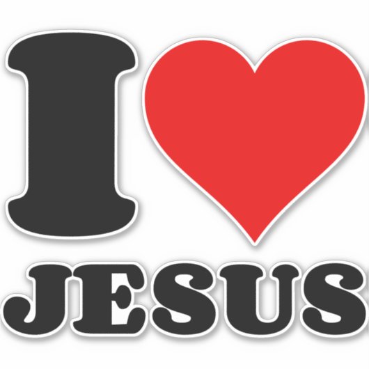 STICKER J'AIME JÉSUS (Devant)