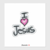 Sticker J'aime Jésus J'adore Jésus (Feuille)