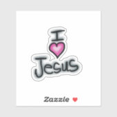 Sticker J'aime Jésus J'aime Jésus  (Feuille)