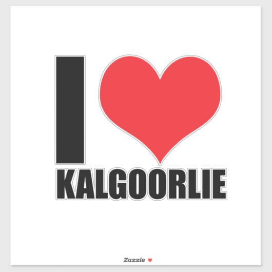 Sticker J'aime Kalgoorlie (Feuille)
