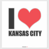 Sticker J'aime Kansas City (Feuille)