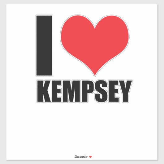 Sticker J'aime Kempsey (Feuille)