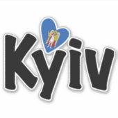 Sticker J'aime Kyiv, Україна, Ukraine (Devant)