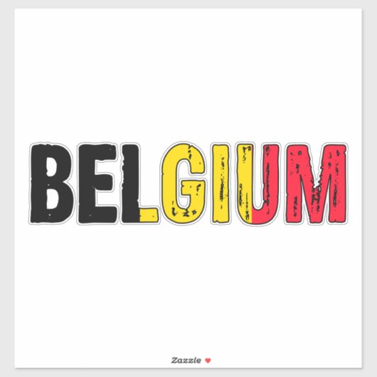 Sticker J'aime la Belgique (Feuille)
