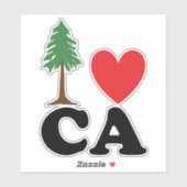 Sticker J'aime la Californie (Feuille)