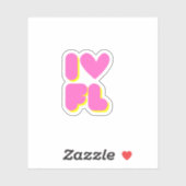 Sticker J'aime la Floride (Feuille)