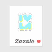 Sticker J'aime LA Los Angeles (Feuille)