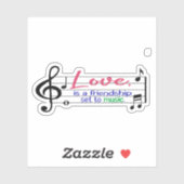 Sticker J'aime la musique (Feuille)