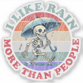 Sticker J'Aime La Pluie Plus Que Les Gens