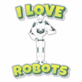 Sticker J'aime la robotique des robots (Devant)