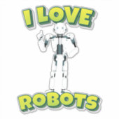 Sticker J'aime la robotique des robots (Devant)