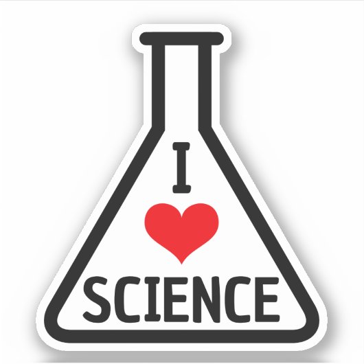 Sticker J'aime la science Erlenmeyer flacon (Devant)